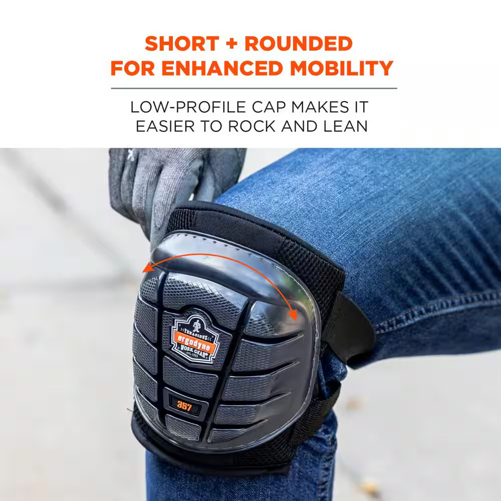 Black Short Cap Lightweight Gel Knee Pads