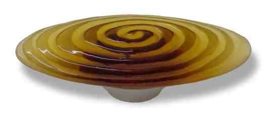 (As-Is) 3-3/4" Betsy Fields Swirl Pull Amber with Satin Nickel