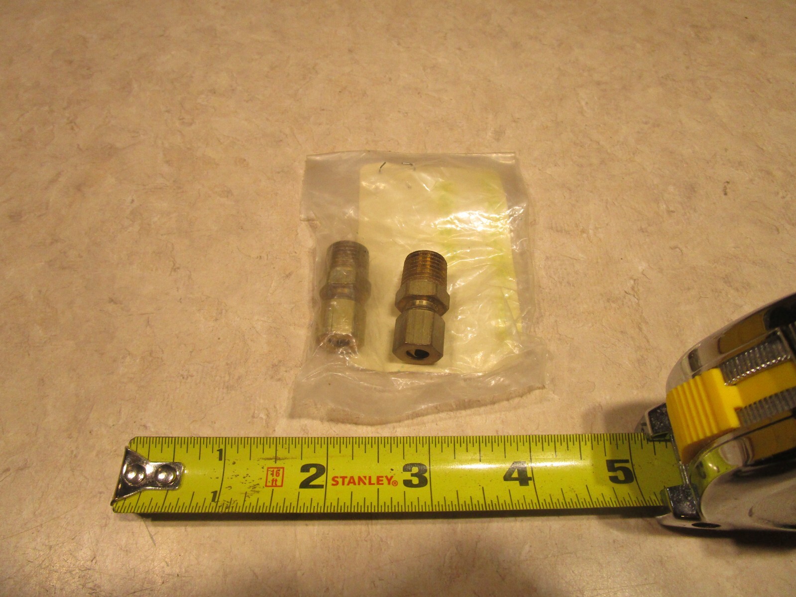 LOT OF 2 EVERGREEN 5553051 BRASS TUBE FITTINGS, 1/4" TUBE x 1/4" MPT, S0740