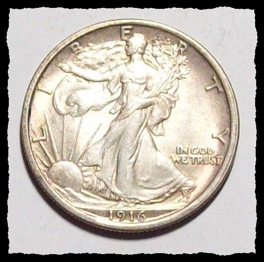 1916-P WALKING LIBERTY HALF DOLLAR Original Light Toning Ch AU++ #35D64.9 SILVER
