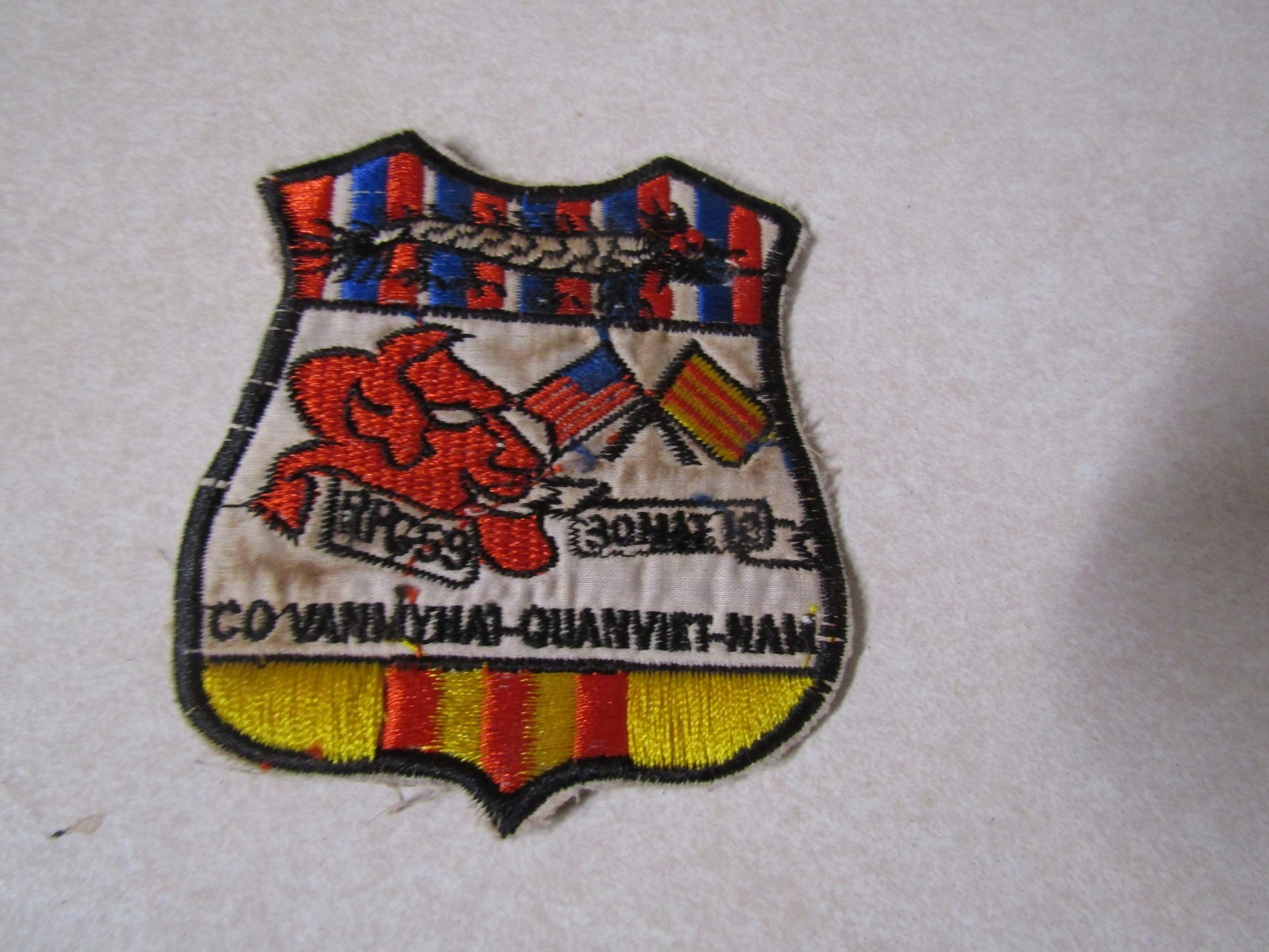 MILITARY PATCH OLD VIETNAM ERA US NAVY RIVER PATROL 659 RPG 59 30 MAY 1970