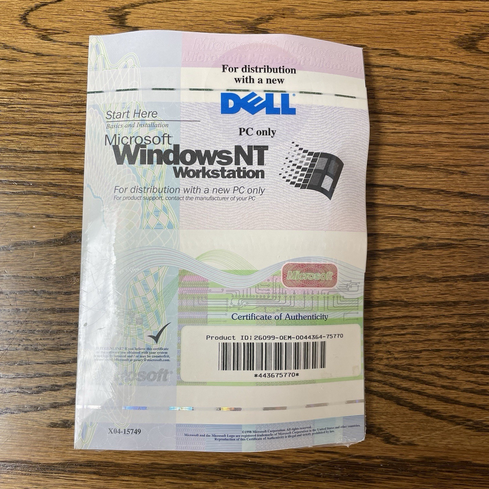 Microsoft Windows NT Workstation 4.0 - Full Version (CD & Floppy)
