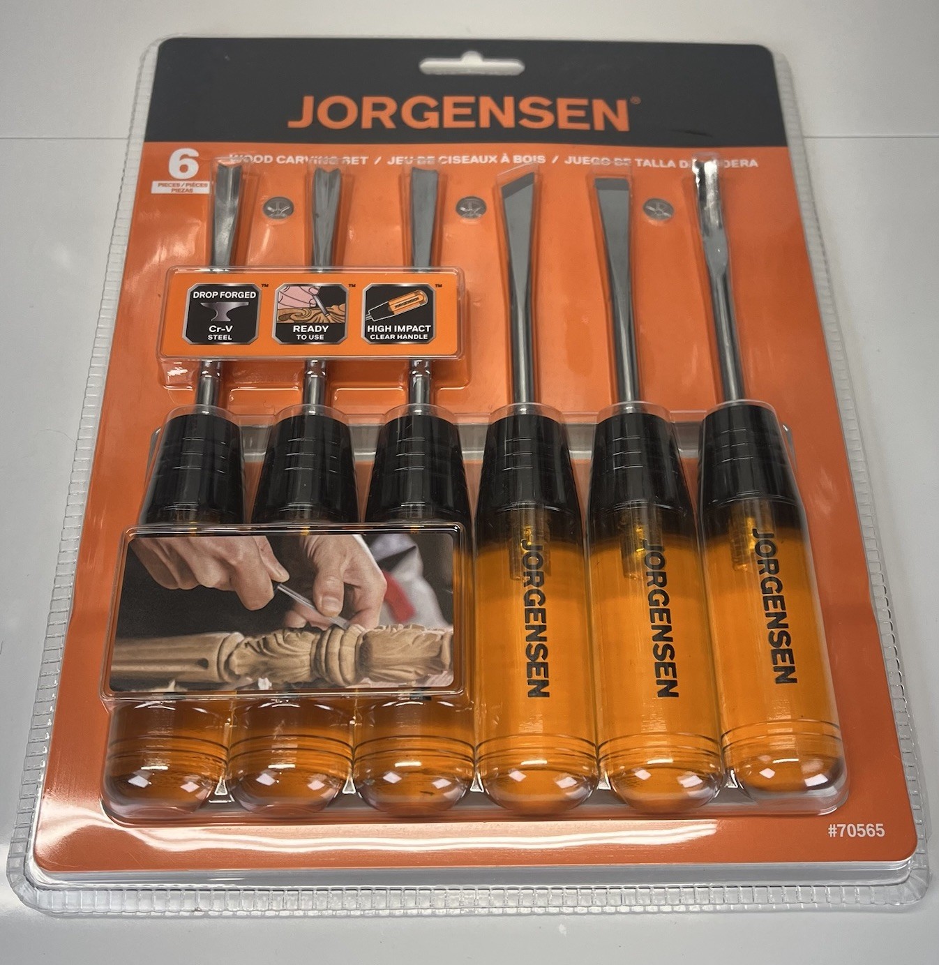 Jorgensen 6 Piece Wood Carving Chisel Set For Wood Carving, High Impact Handles