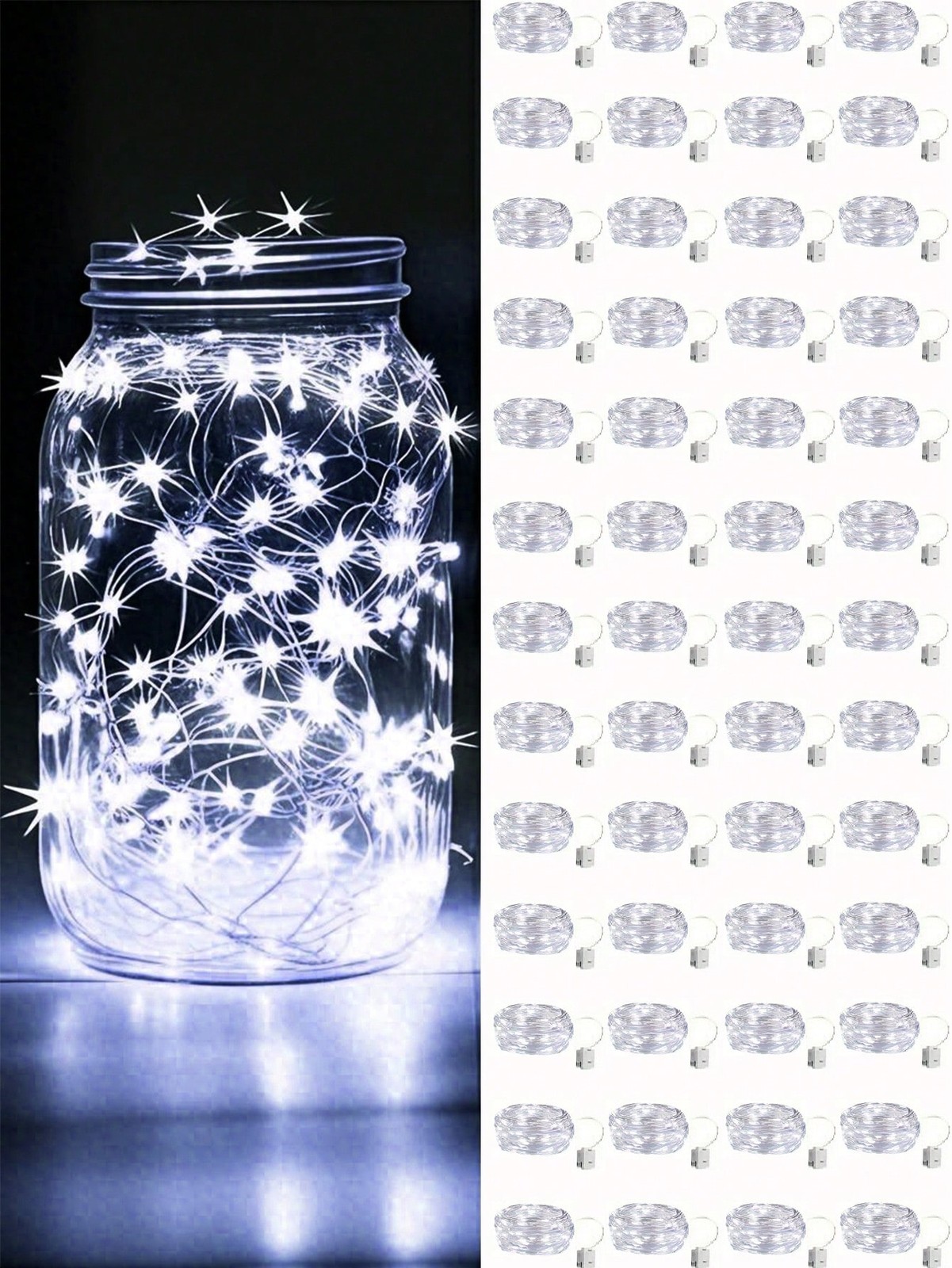 20 Pack Battery Fairy Lights LED Copper Wire 1M White Wedding Decor