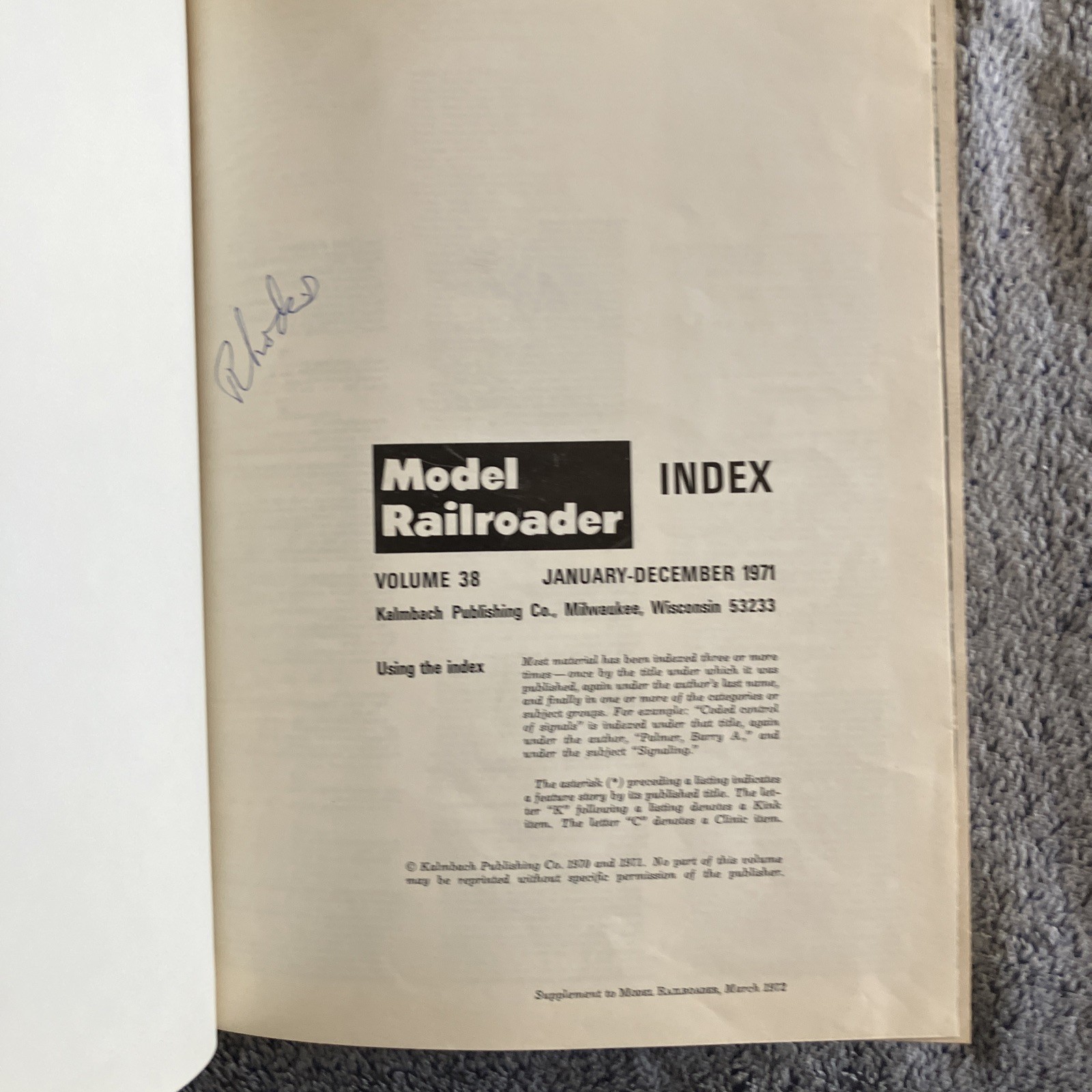 Model Railroader Vol.38-Bound Volume 1971––12 Issues