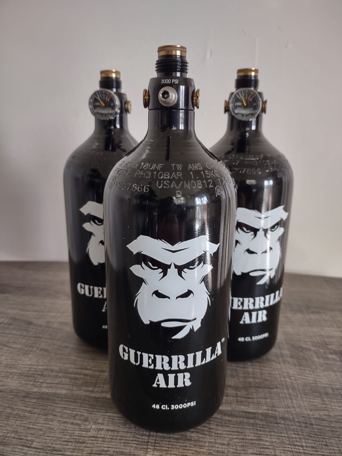 3  Guerrilla Air 48ci 3000 PSI Nitro MYTH/REBEL Paintball Tank