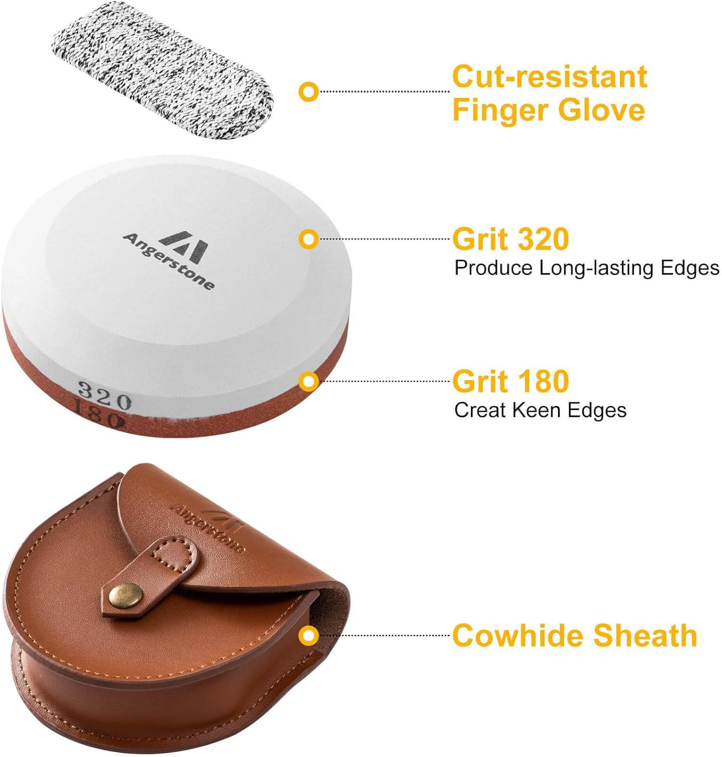 Angerstone Axe Sharpener - Multipurpose Axe/Hatchet Sharpening Stone - Whetstone