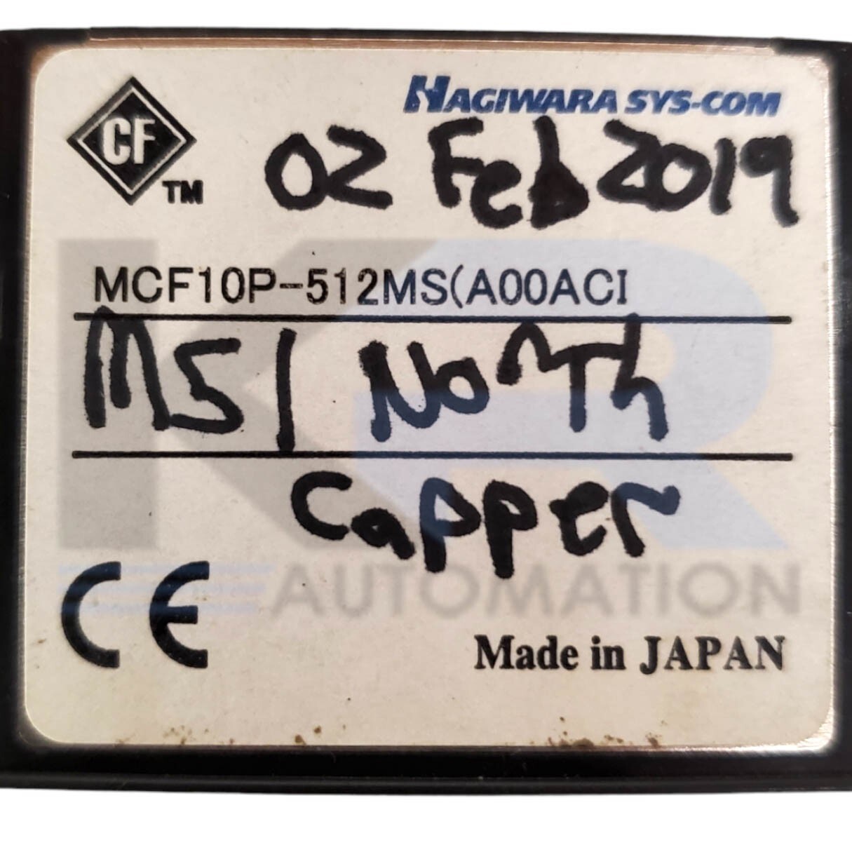 Automation Direct EA-CF-CARD CompactFlash Memory Card 512MB Capacity