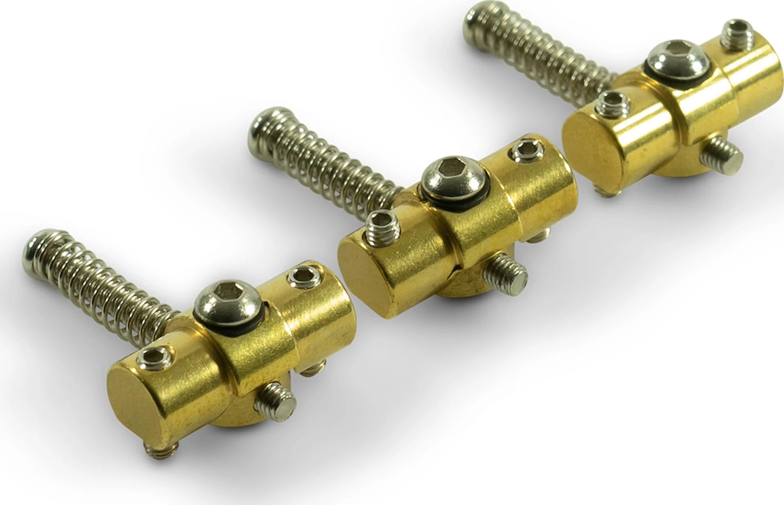Kluson Intonated Brass Saddle Set With Swivel Lock For Fender Telecaster