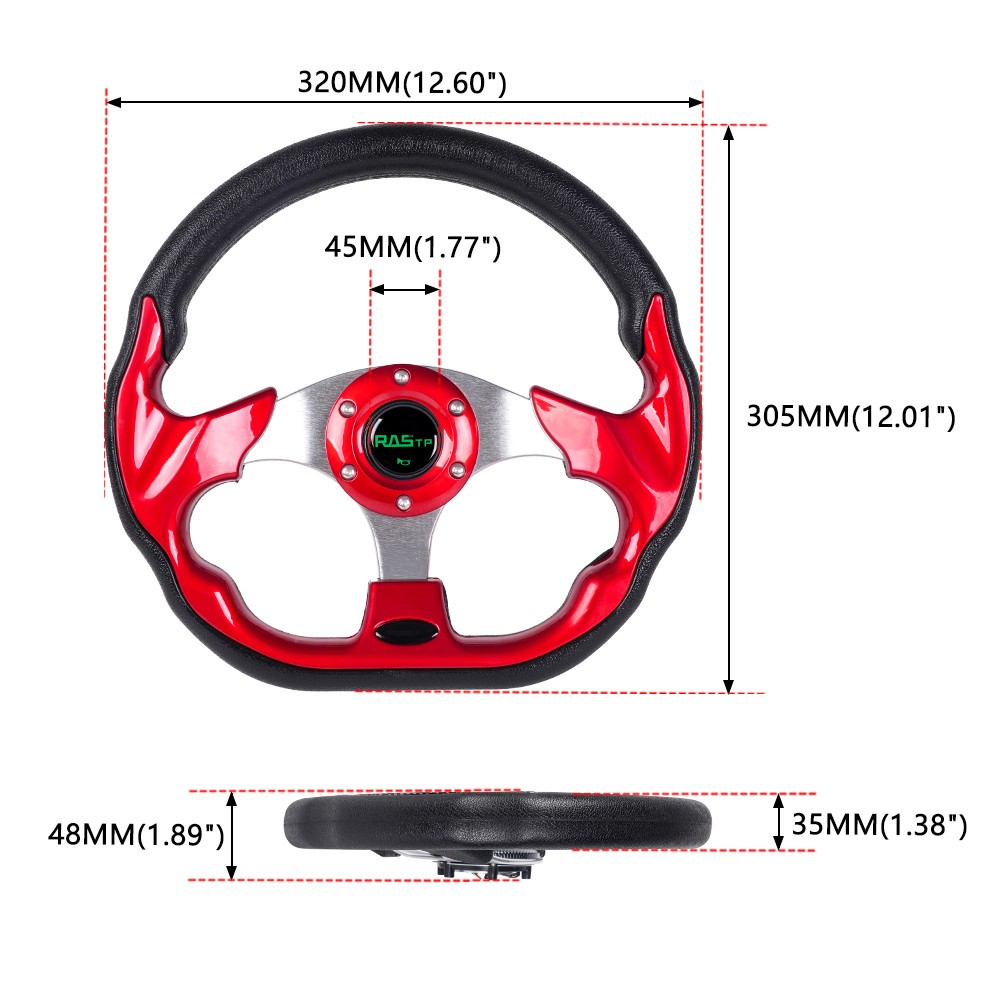 Red Steering Wheel+Quick Release+Hub Adapter 186H For Volkswagen VW Golf Jetta