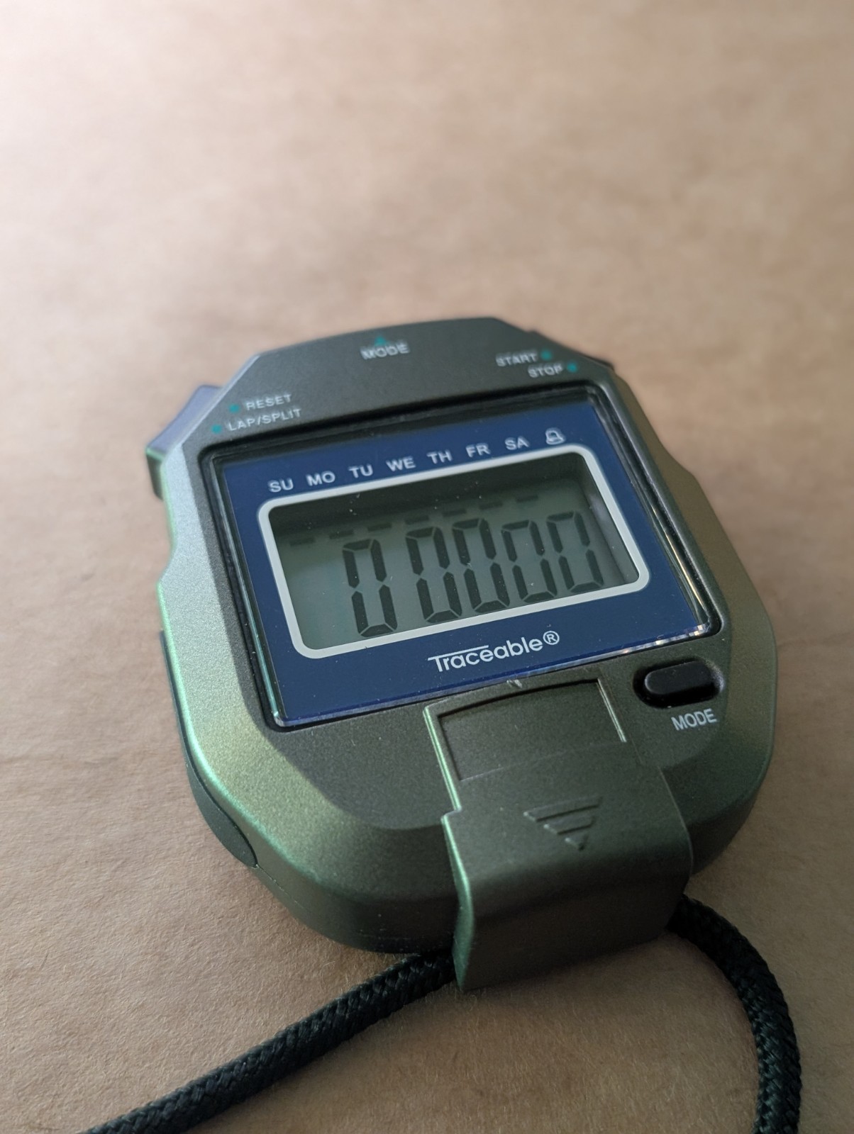 Traceable 1043TR Three-Button Digital Stopwatch Lap Split Timer w/ Lanyard