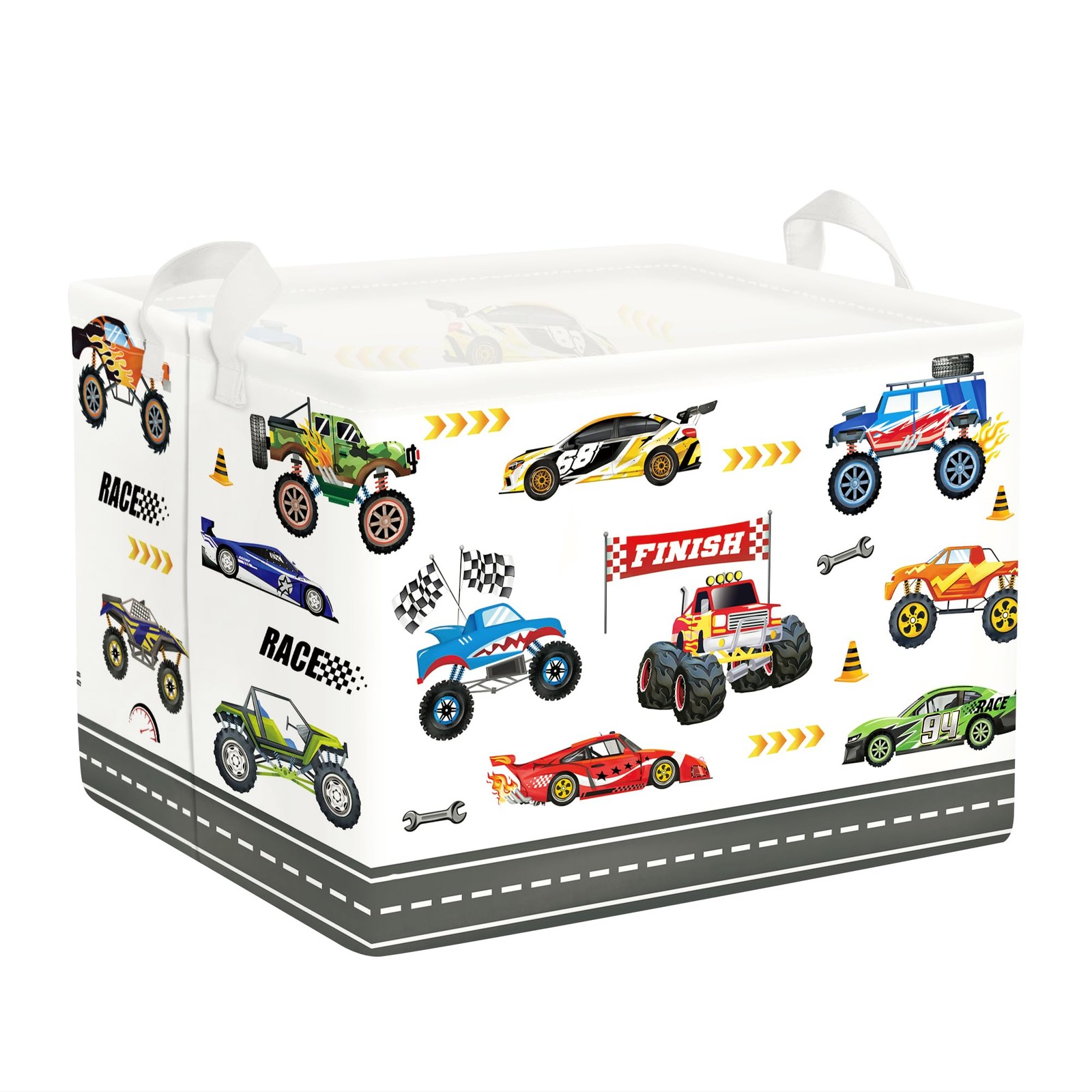City Car Baby Laundry Hamper Kid Storage Basket Boy Gift Toy Box Collapsible ...