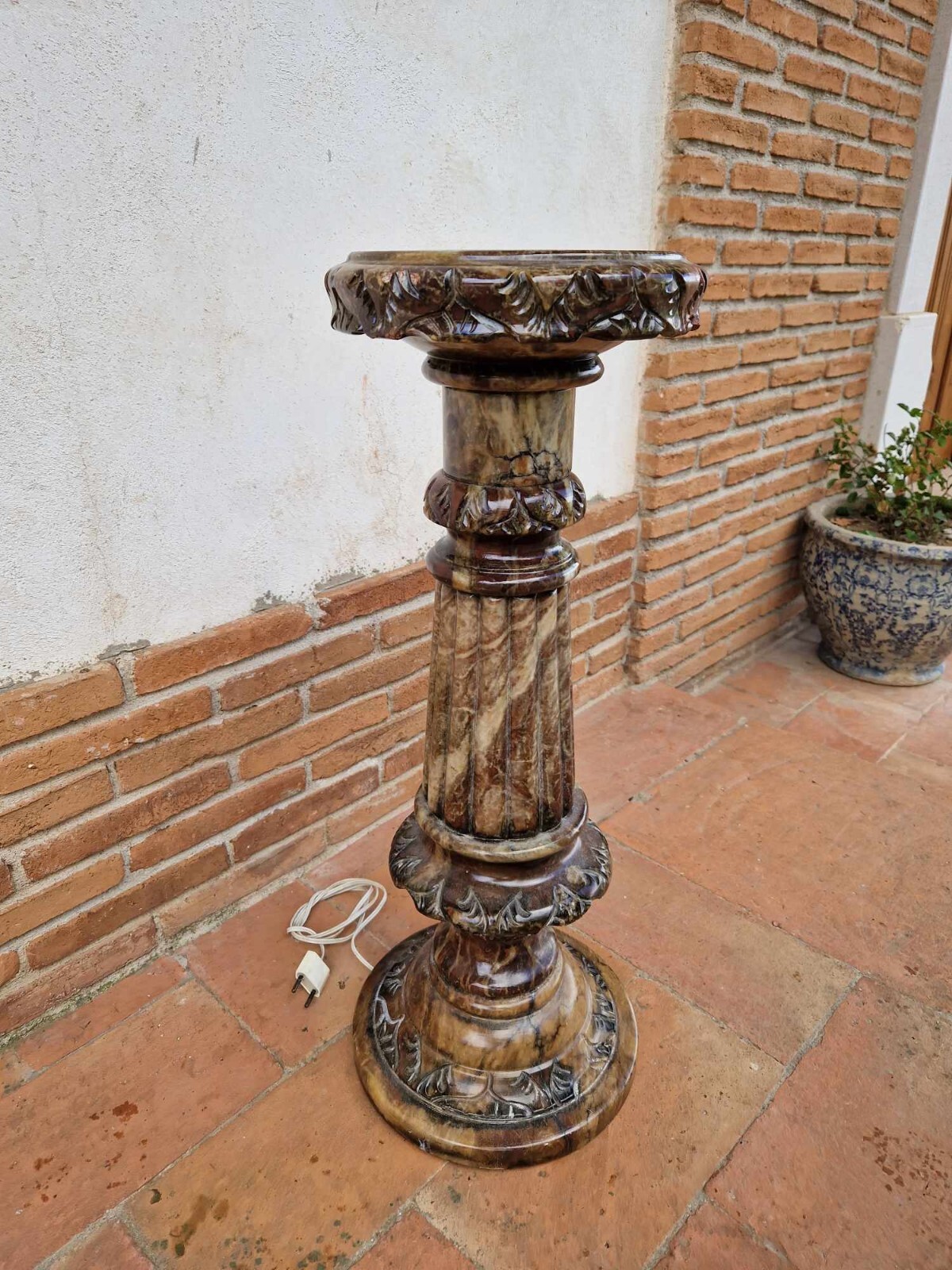 IMPONENTE VASO / LUME IN ALABASTRO (LAMPADA, PIANTANA)