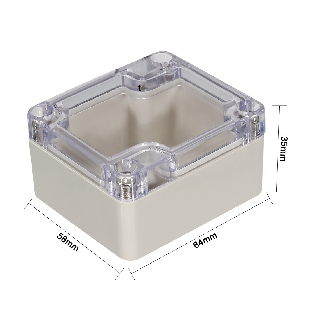 Waterproof Cover Clear Electronic Project DIY Box Enclosure Case 64X58X35mm
