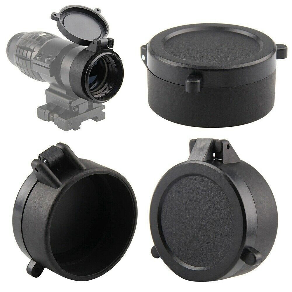 2Pcs Flip Up Scope Covers Rifle Scope Protect Objective Cap Lens Cover US