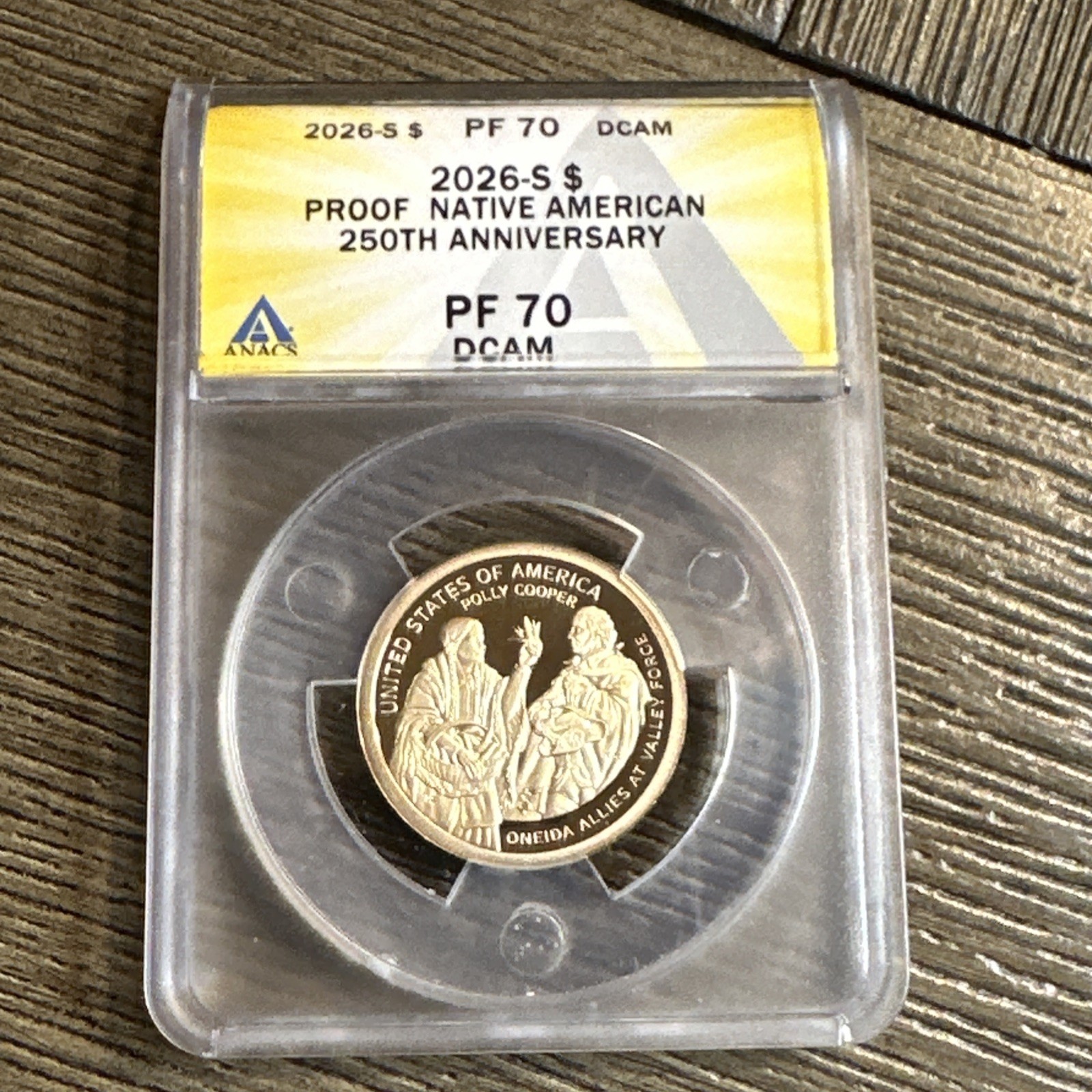 1776-2026 $1 S Polly Cooper Dollar Native American Pf70 DCAM 250th Label Top Grd