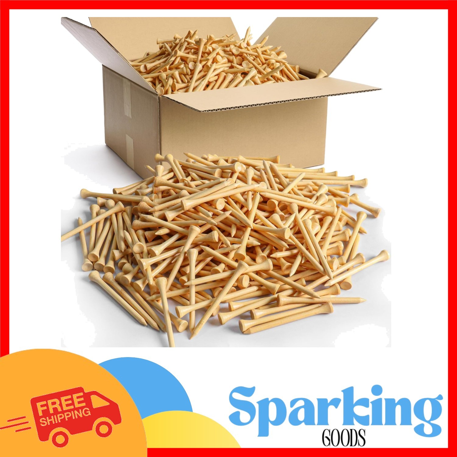 Eco-Friendly Bamboo Golf Tees - Available in Bulk 1000 Count for Performance