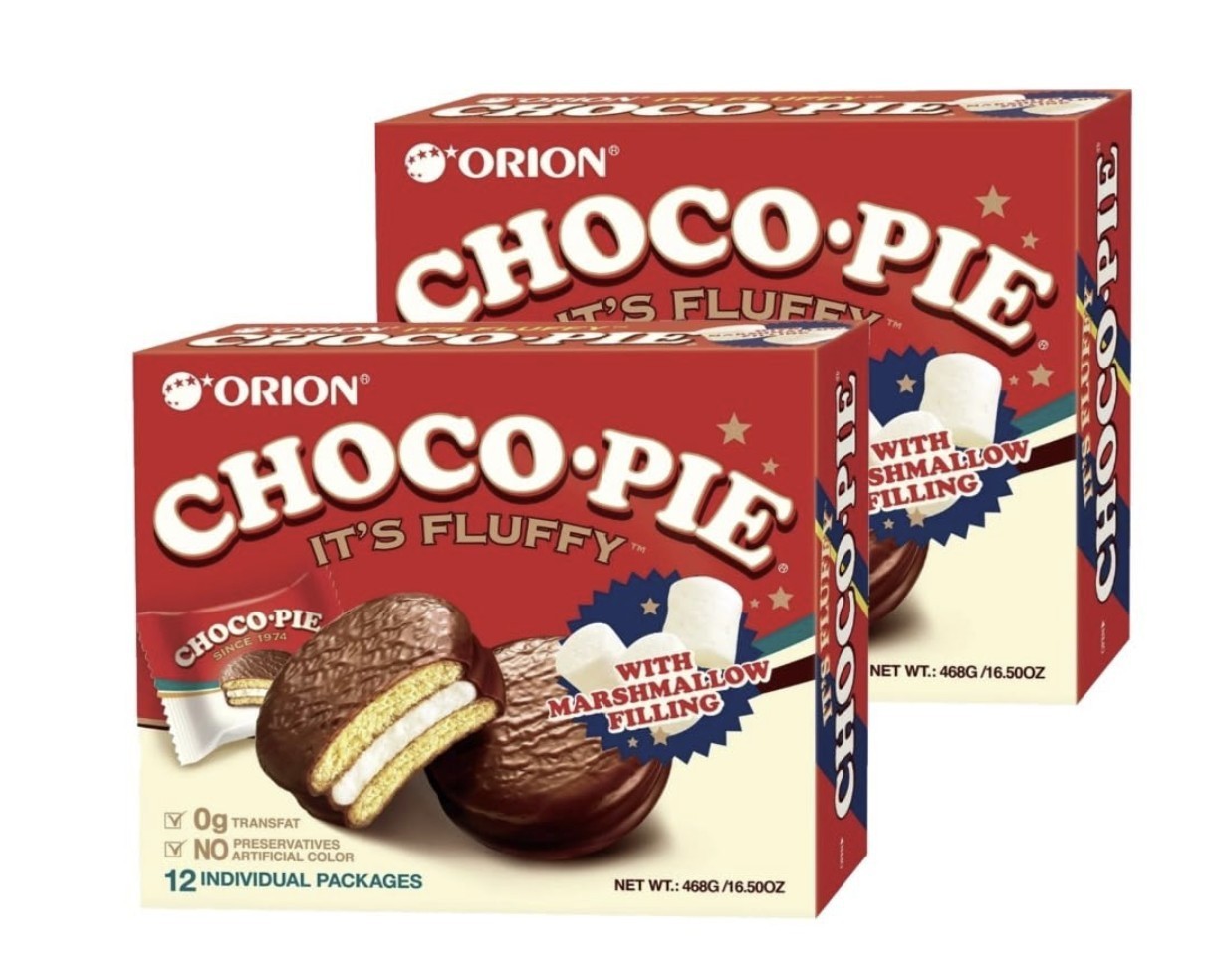 2 Boxes_Orion Choco Pie 12 Individual packages (Famous Korean Snack)