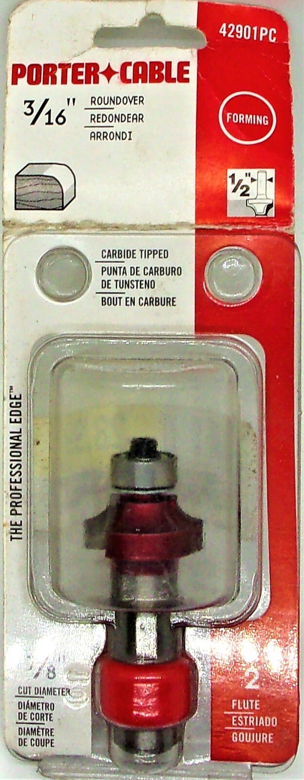 Porter Cable 42901PC 3/16" Roundover Carbide Tipped Router Bit 7/8" Cut Diameter