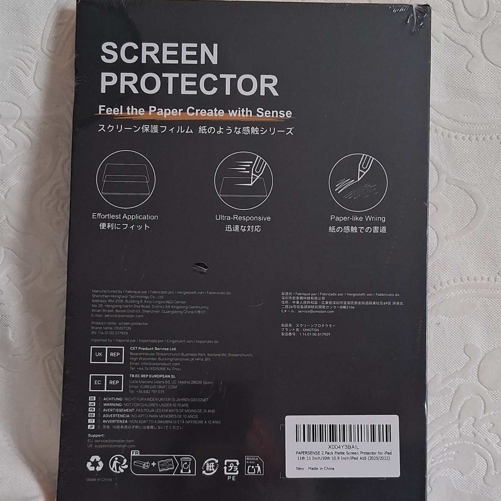 OMOTON PaperSense Matte Anti-Glare Screen Protector 2-Pack iPad 11th/10th