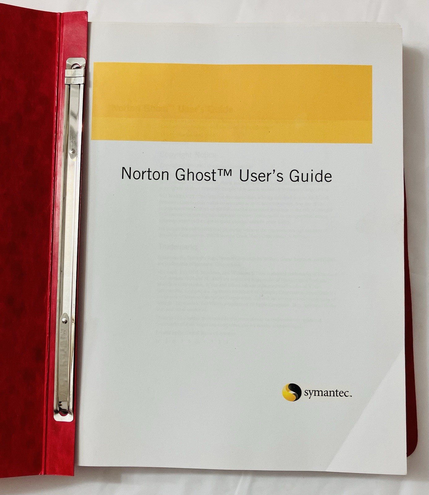 Norton Ghost 2003 User’s Guide Manual Binder Symantec Restore Backup Cloning EXC