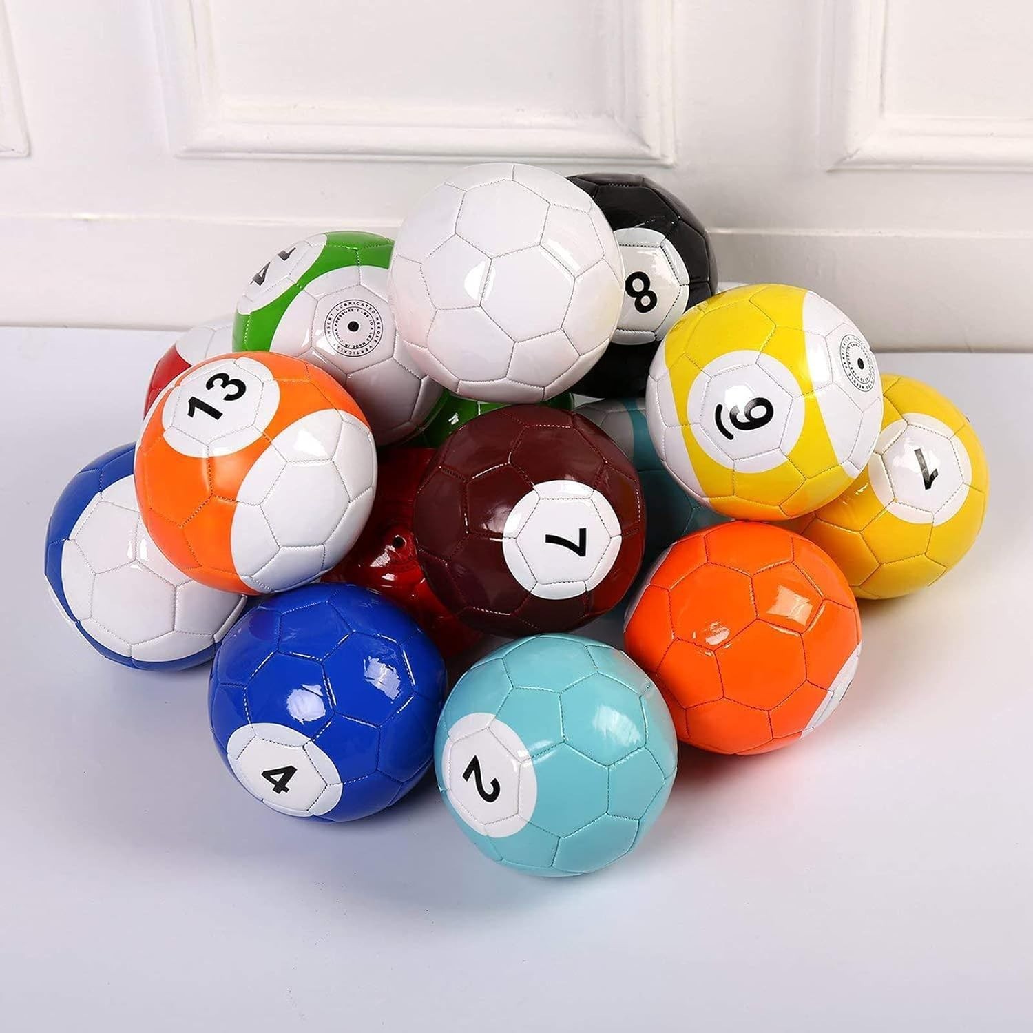 *Yoqanr 16 Pcs Snooker Balls Soccer Table Game Street Ball Huge Billiar
