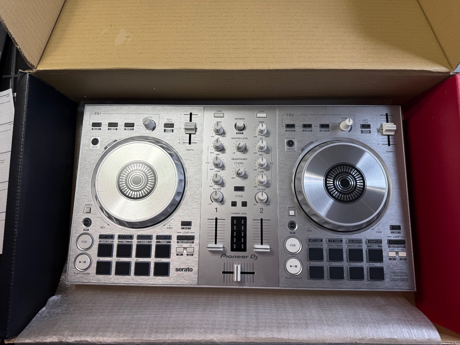 Pioneer DJ DDJ-SB3-S Silver DJ Controller for Serato DJ Lite Open Box