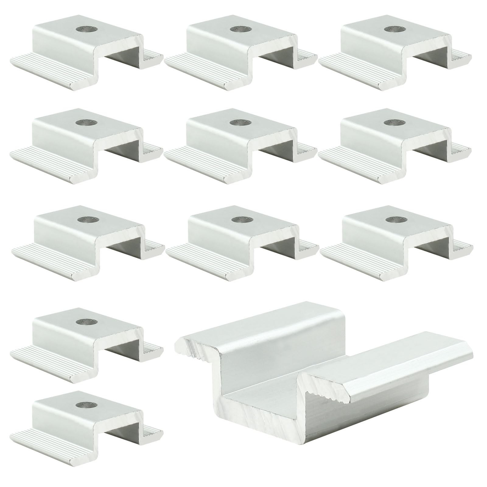 12 Pack Solar Panel Mid Clamp, 1.06 Inch Solar Panel Mounting Bracket Aluminu...