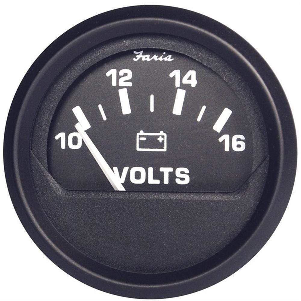 Faria Euro Black 2" Voltmeter 10-16v VP9134 #12821