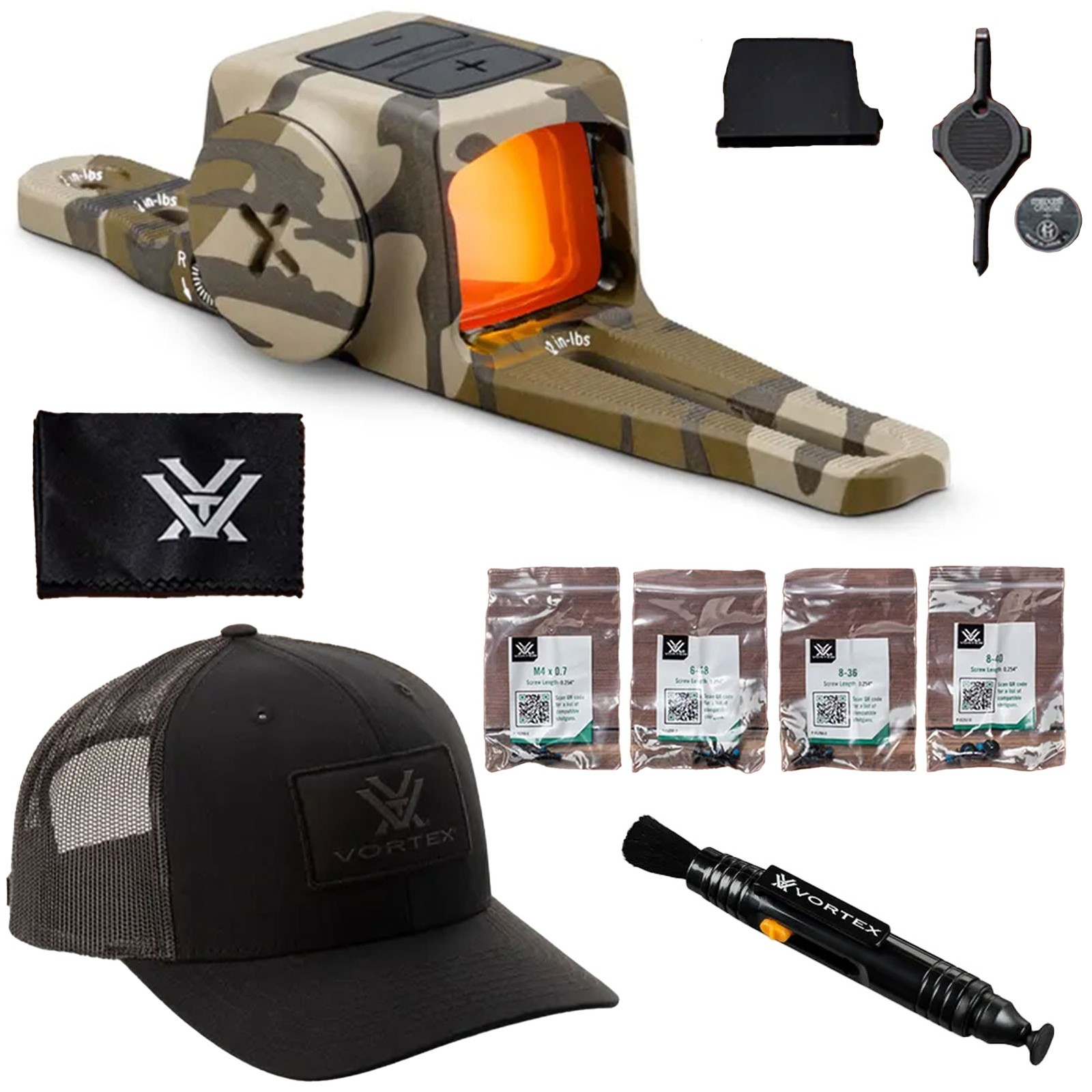 VORTEX Viper SG Mossy Oak Bottomland Enclosed Micro Red Dot w/Cap & Cleaning Pen