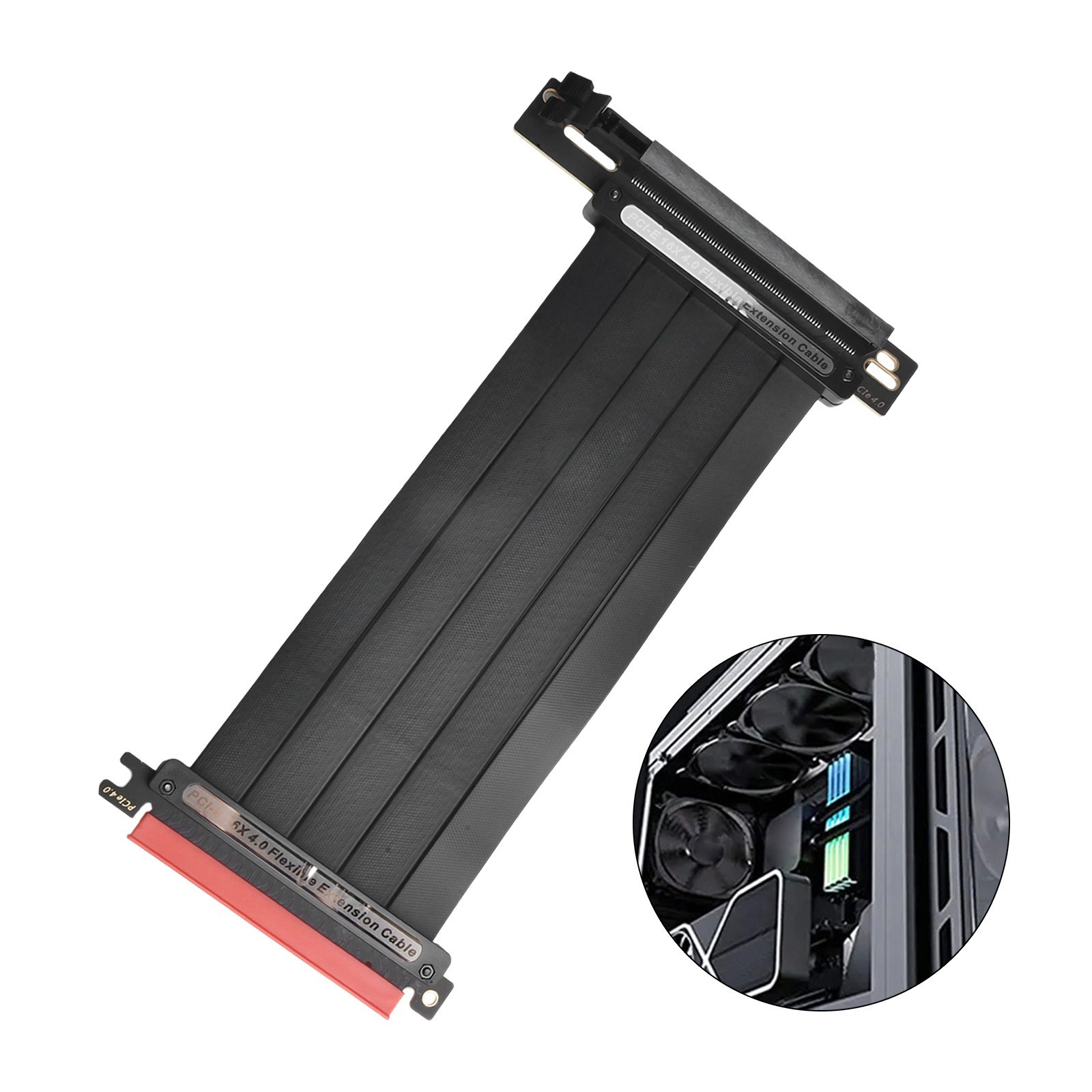 Sleek and Foldable Design of the For PCIE 4 0 X16 Riser Cable at Length of 20cm