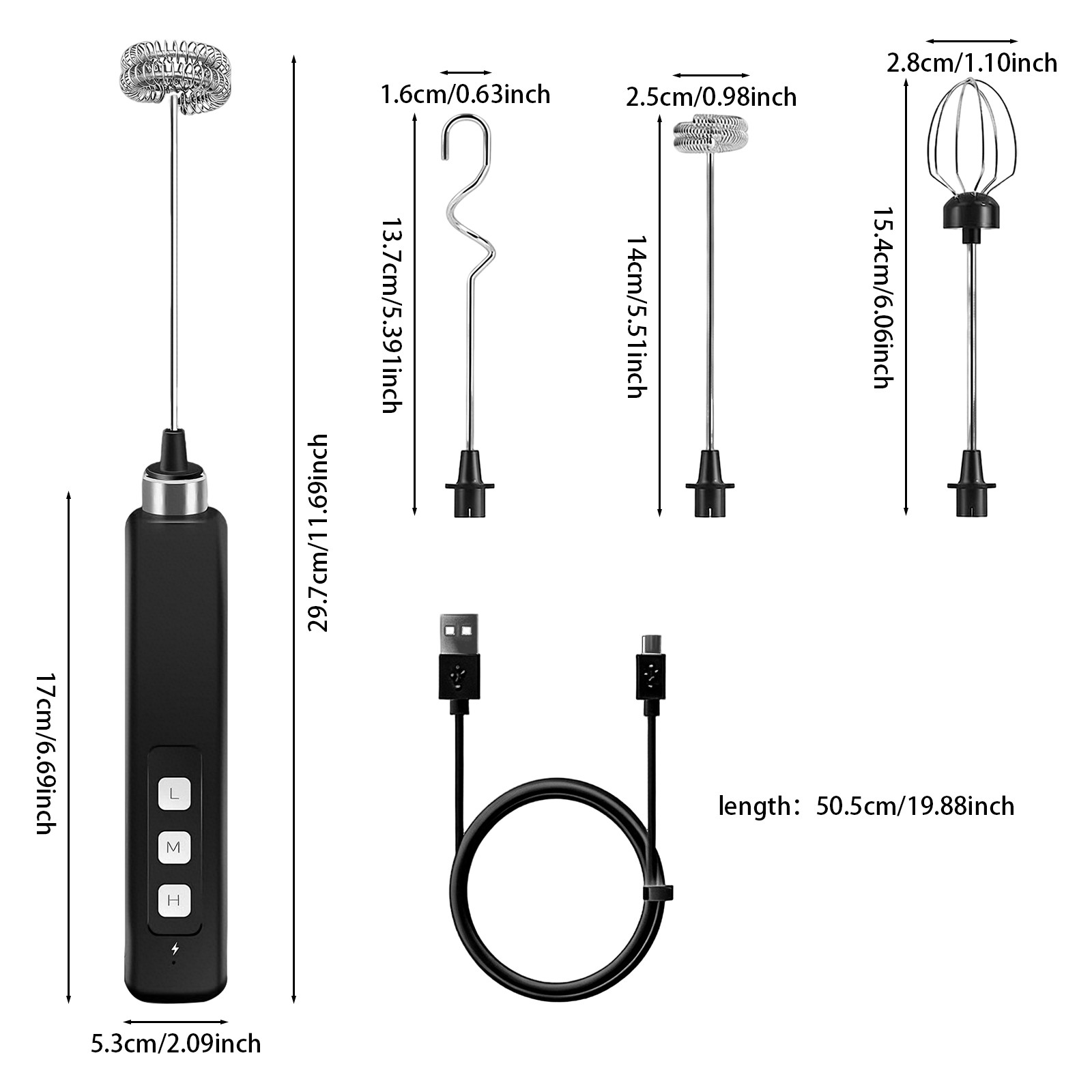 Rechargeable Electric Egg Beater Mixer 3 Speed Adjustable