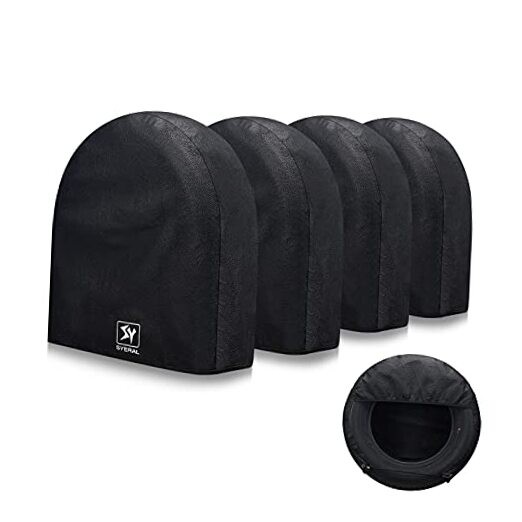 Tire Covers Set of 4,Upgraded 5 Layer Nonwoven RV Wheel Covers, Waterproof