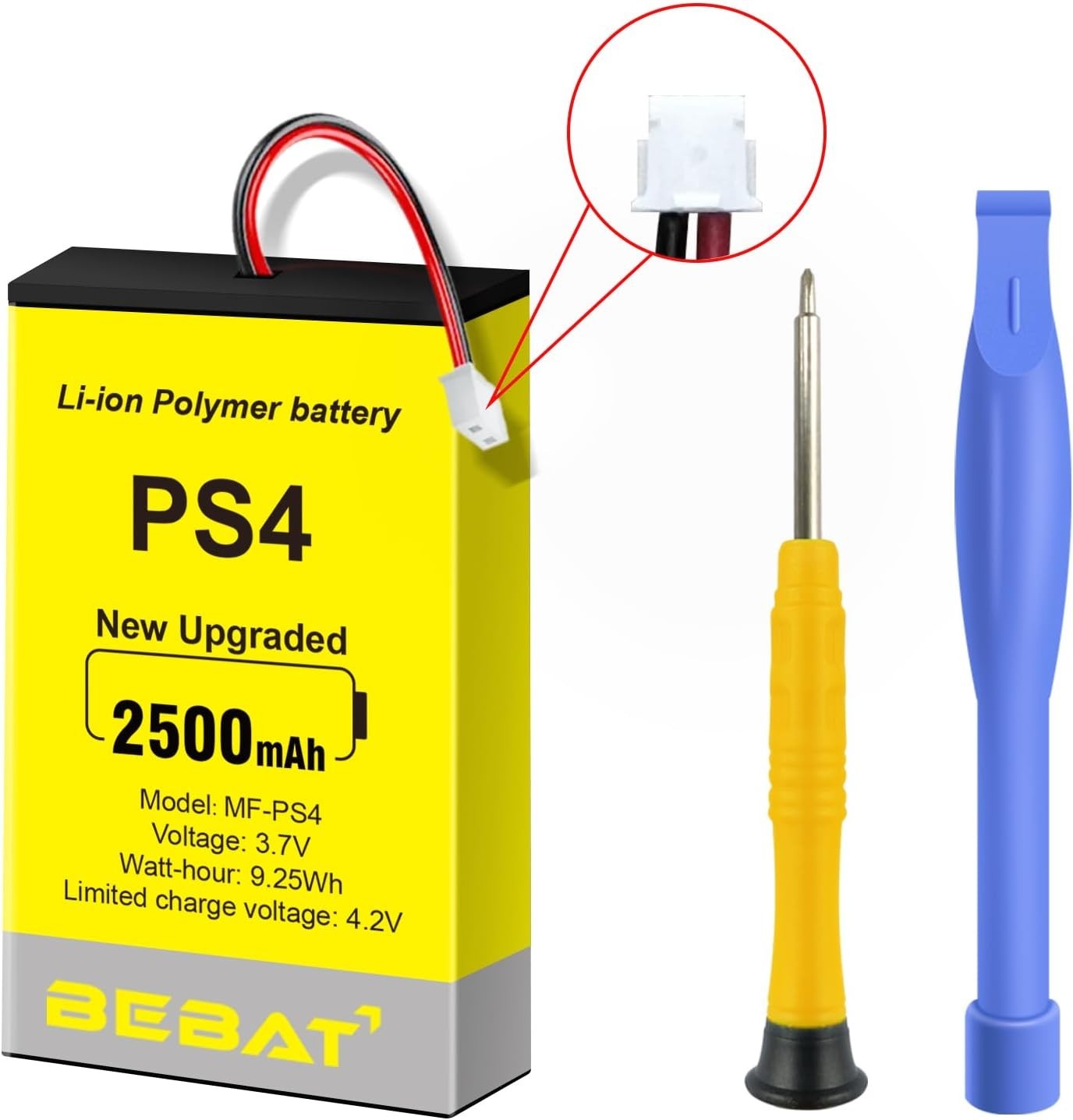 2pcs PS4 Controller Battery,2500mAh Replacement for PS4 Pro Slim Controller 2...
