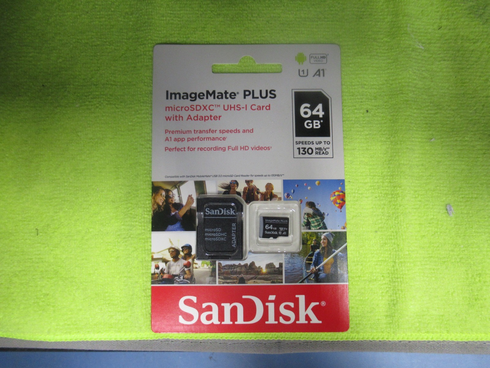 SanDisk 64GB ImageMate PLUS microSDXC UHS-1 Memory Card w/ Adapter - 130MB/s