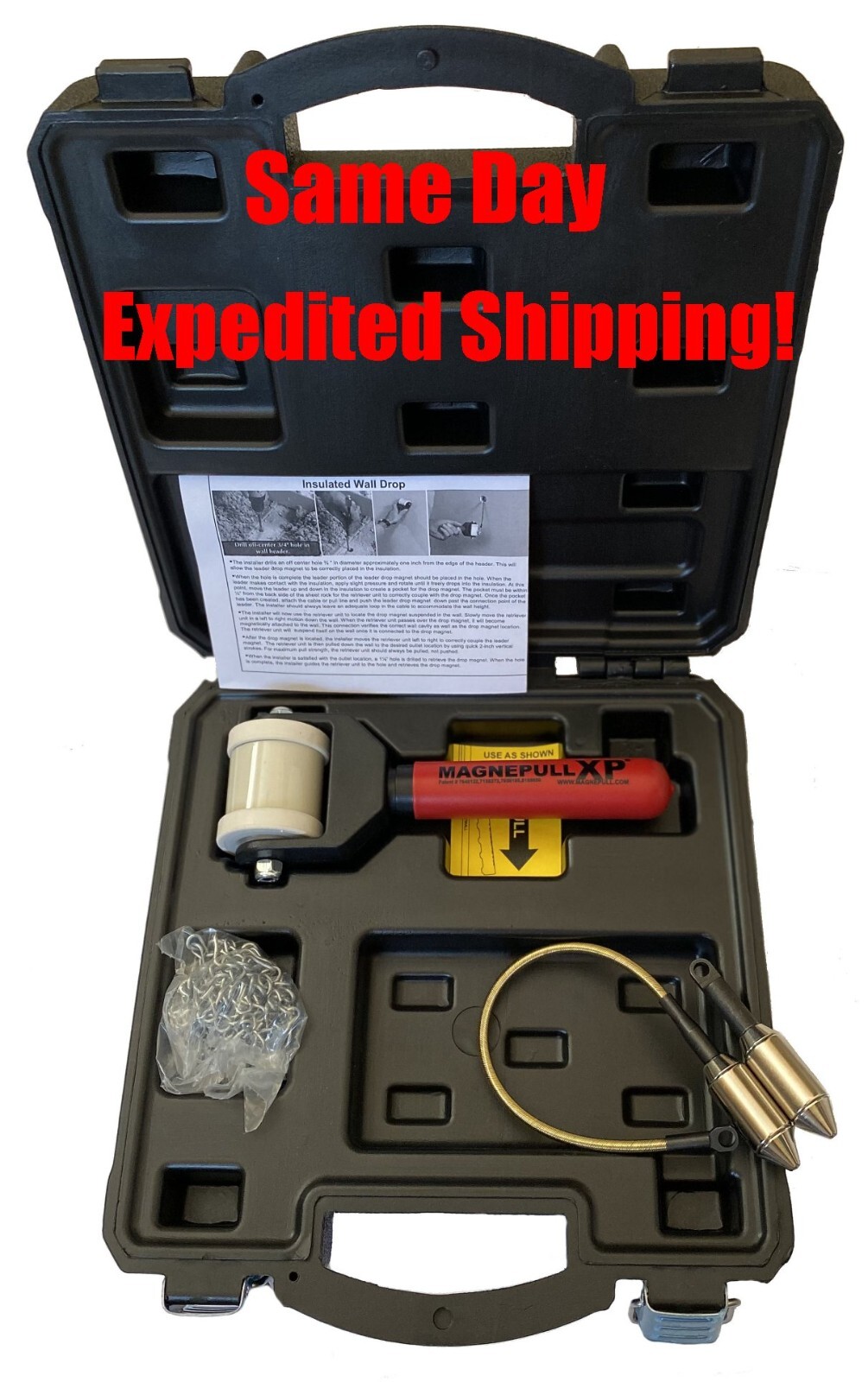 MAGNEPULL XP1000-KC 2 Magnets Cable Puller Wire Drop Fishing Tool System Kit v2
