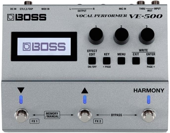 Boss VE-500 Vocal Performer Silver Multi-Effect Vocal Pedal New