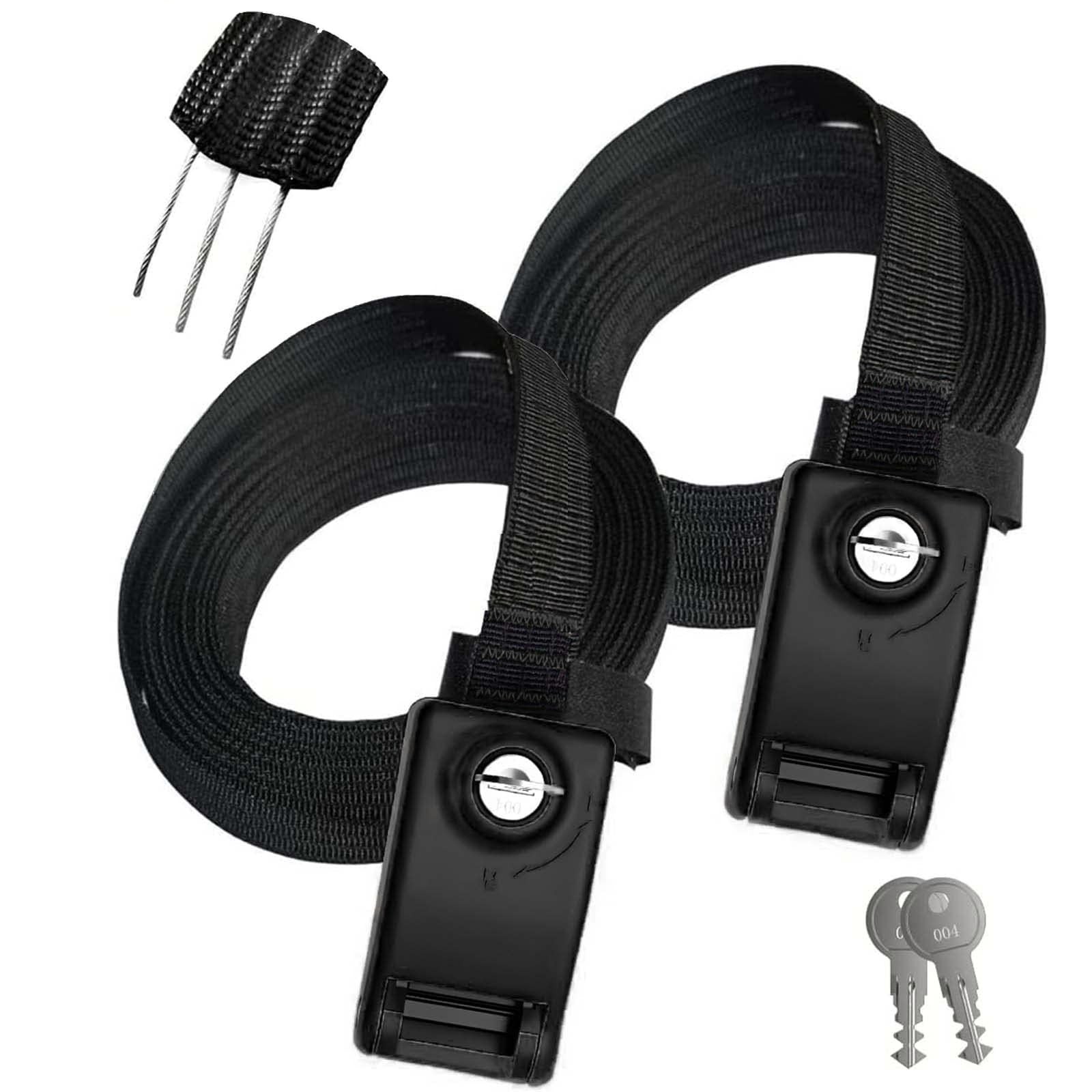 Lovinouse 2025 Upgraded 2 Pack Lockable Tie Down Strap, with 3 Stainless Stee...