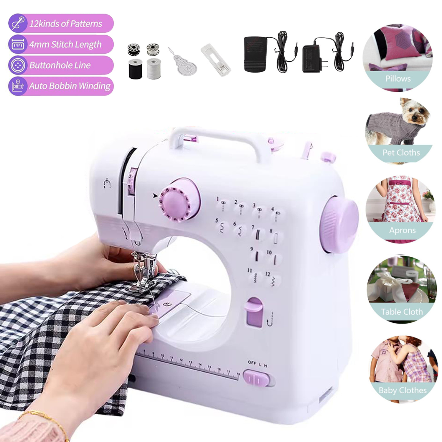 Portable Electric Sewing Machine Mini Household Sewing Machine for Beginners