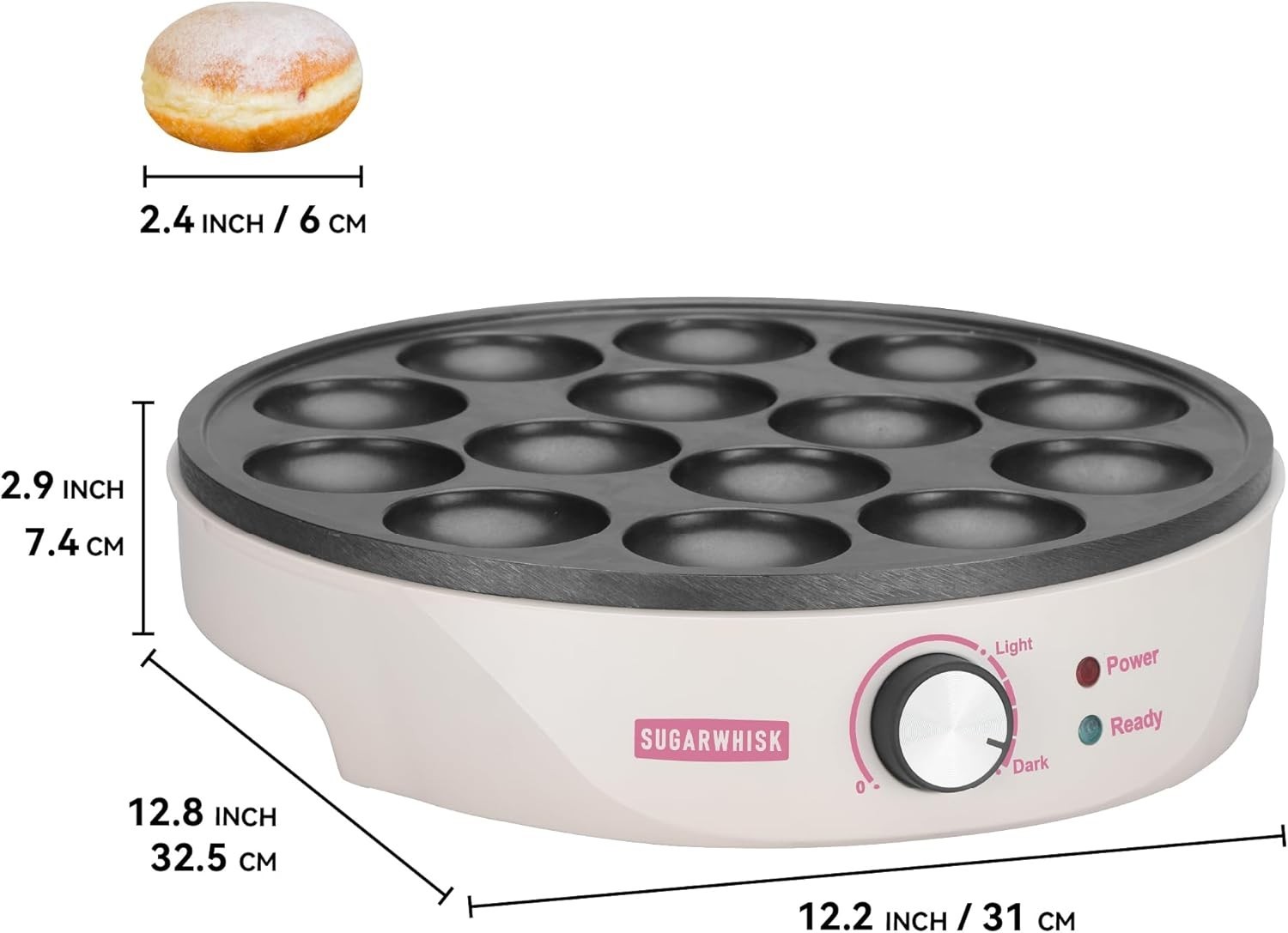 Mini Pancakes Maker Machine with 14 Larger & Deeper Grooves, Electric Mini Pa...
