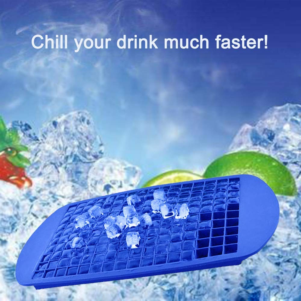 LeeYean Silicone Mini Ice Cube Trays 2 Pack, 160 ice cube trays, Blue