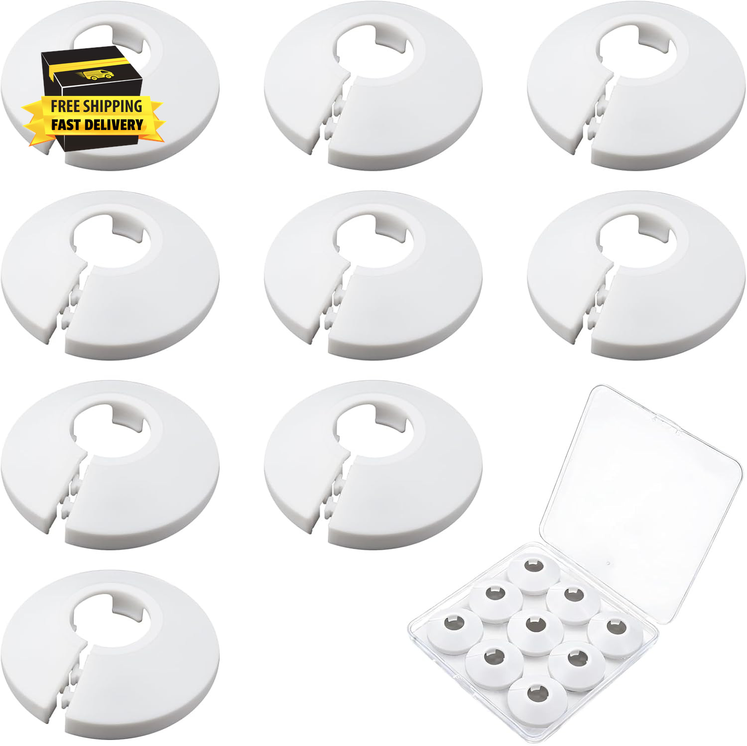 9 PCS Fit 1/2 Inch Flange Water Pipe Cover Decoration 16Mm(5/8"), 5/8" Escutcheo