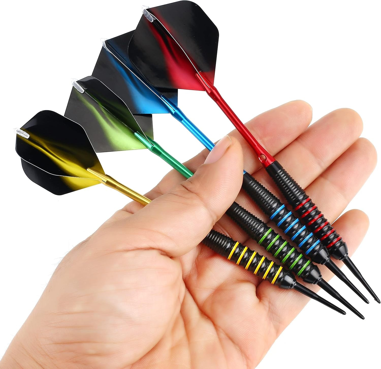 12 Pack Soft Tip Darts, Professional 18 Gram Plastic Tip Dart Sets with 4 Colors