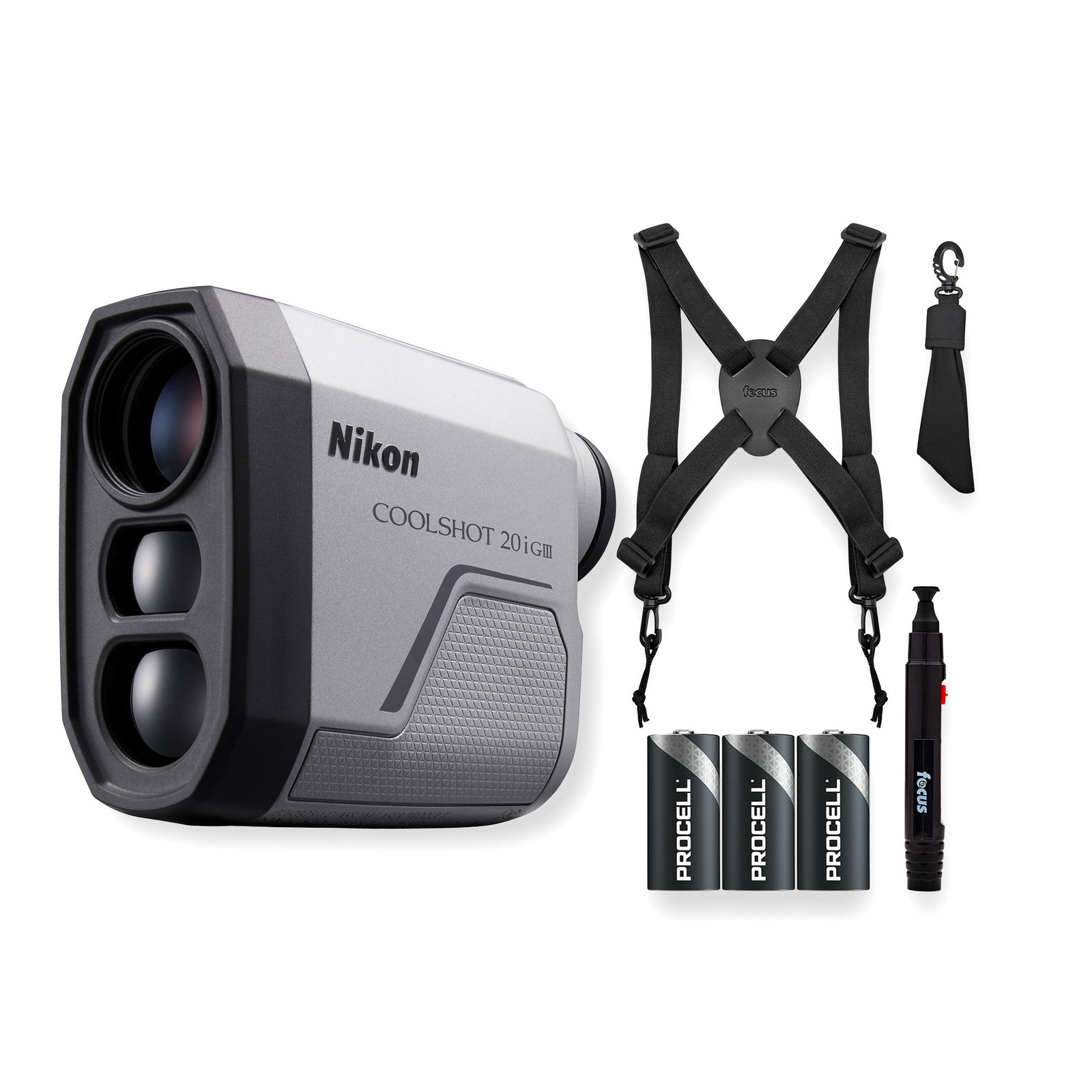 Nikon COOLSHOT 20i GIII Golf Range finder Harness Cleaning Pen Bundle