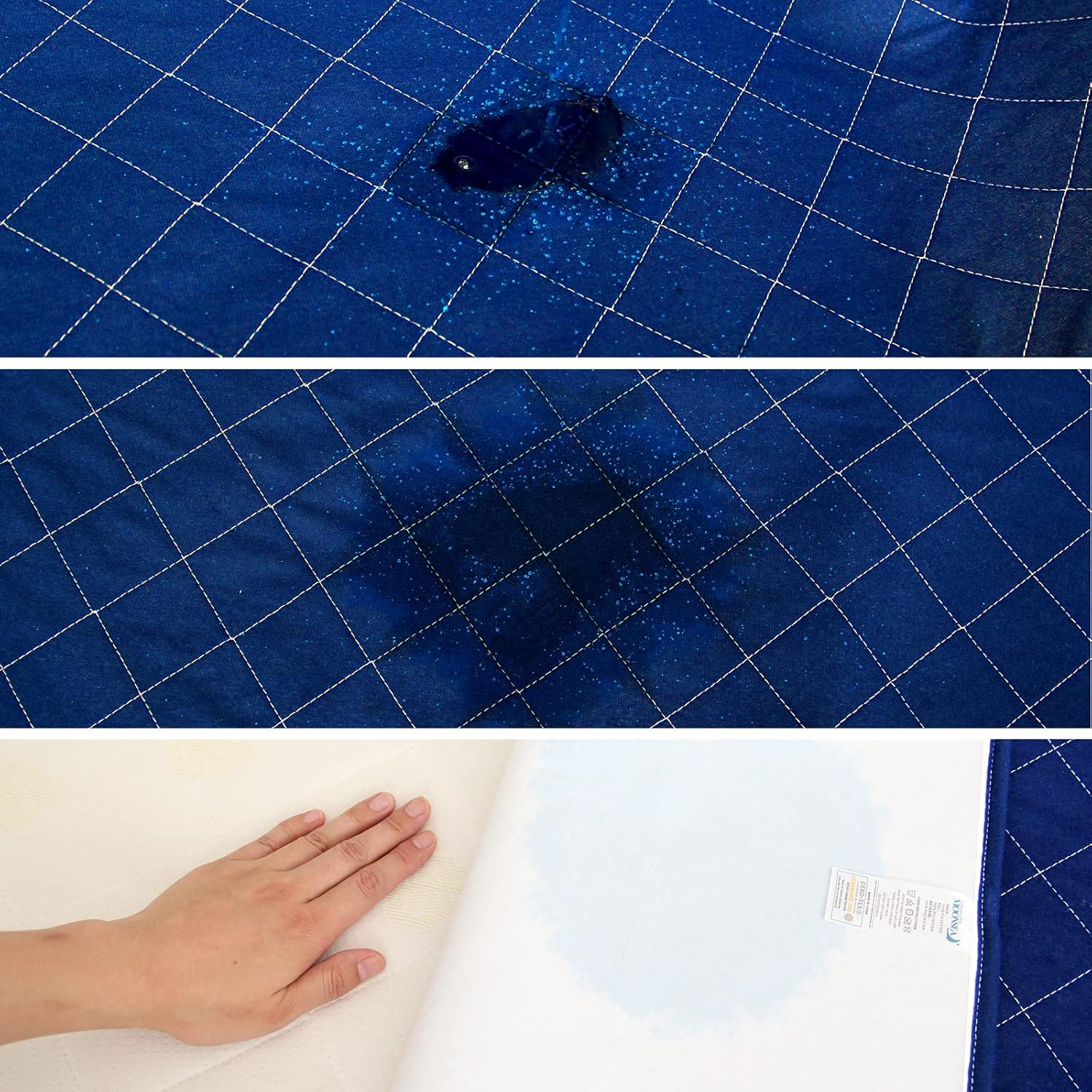 Waterproof Bed Pads 2 Pack Large 34x36 Inch Reusable Absorbent Pee Pads Navy