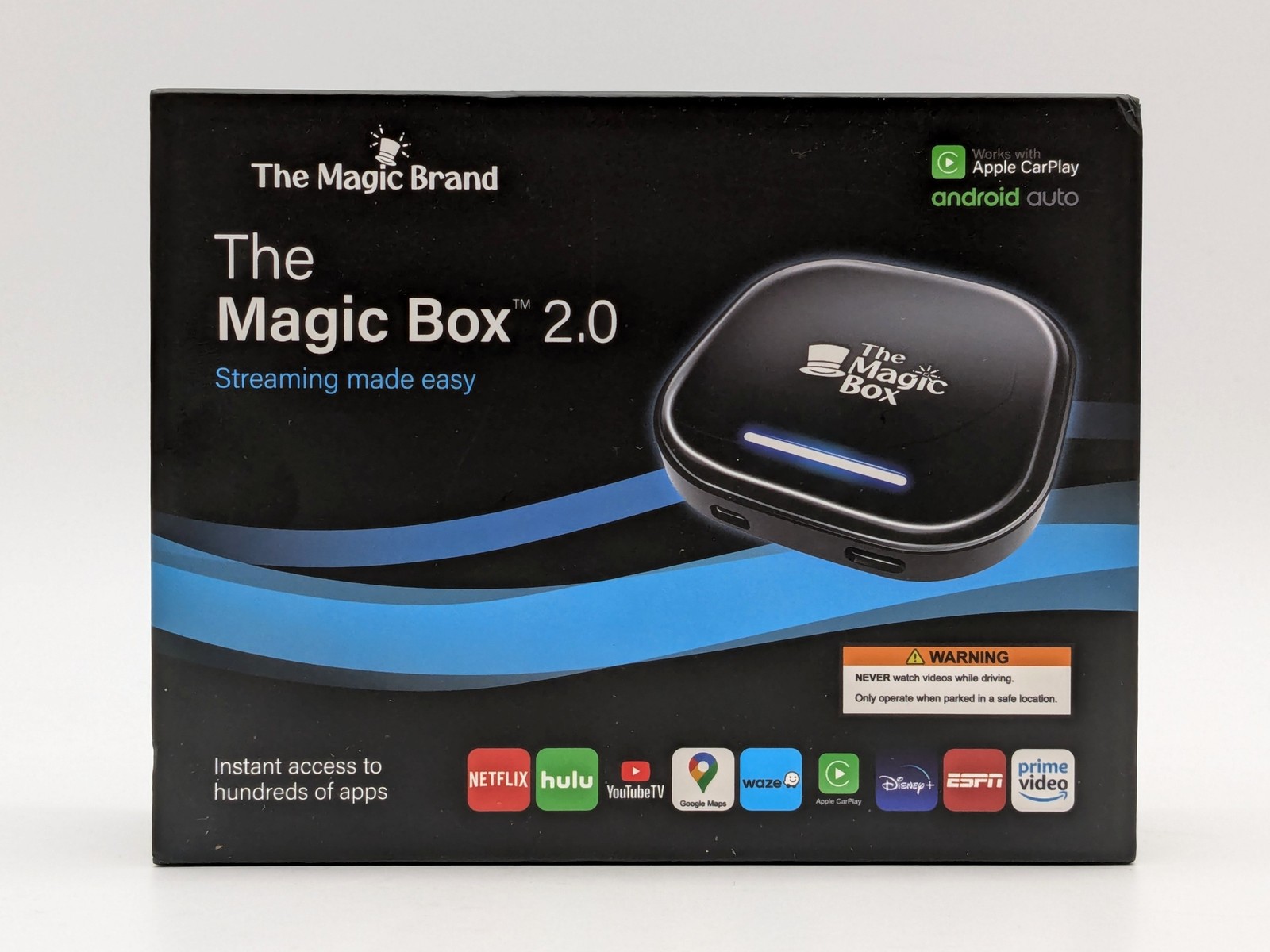 The Magic Box 2.0 Wireless CarPlay Android Auto Adapter Black Open Box