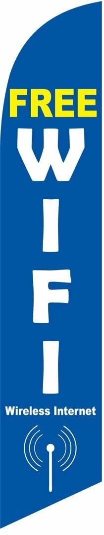 Free Wifi Feather Banner Swooper Flag - NO WIND REQUIRED - Replacement FLAG ONLY