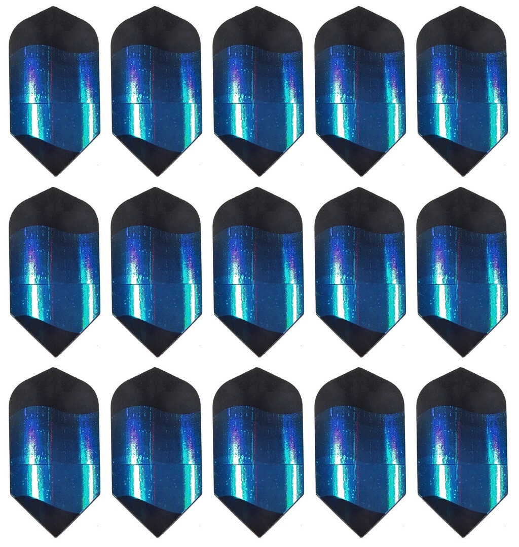 5 New Sets Hologram Slim Dart Flights - Ships w/ Tracking - Blue Wave