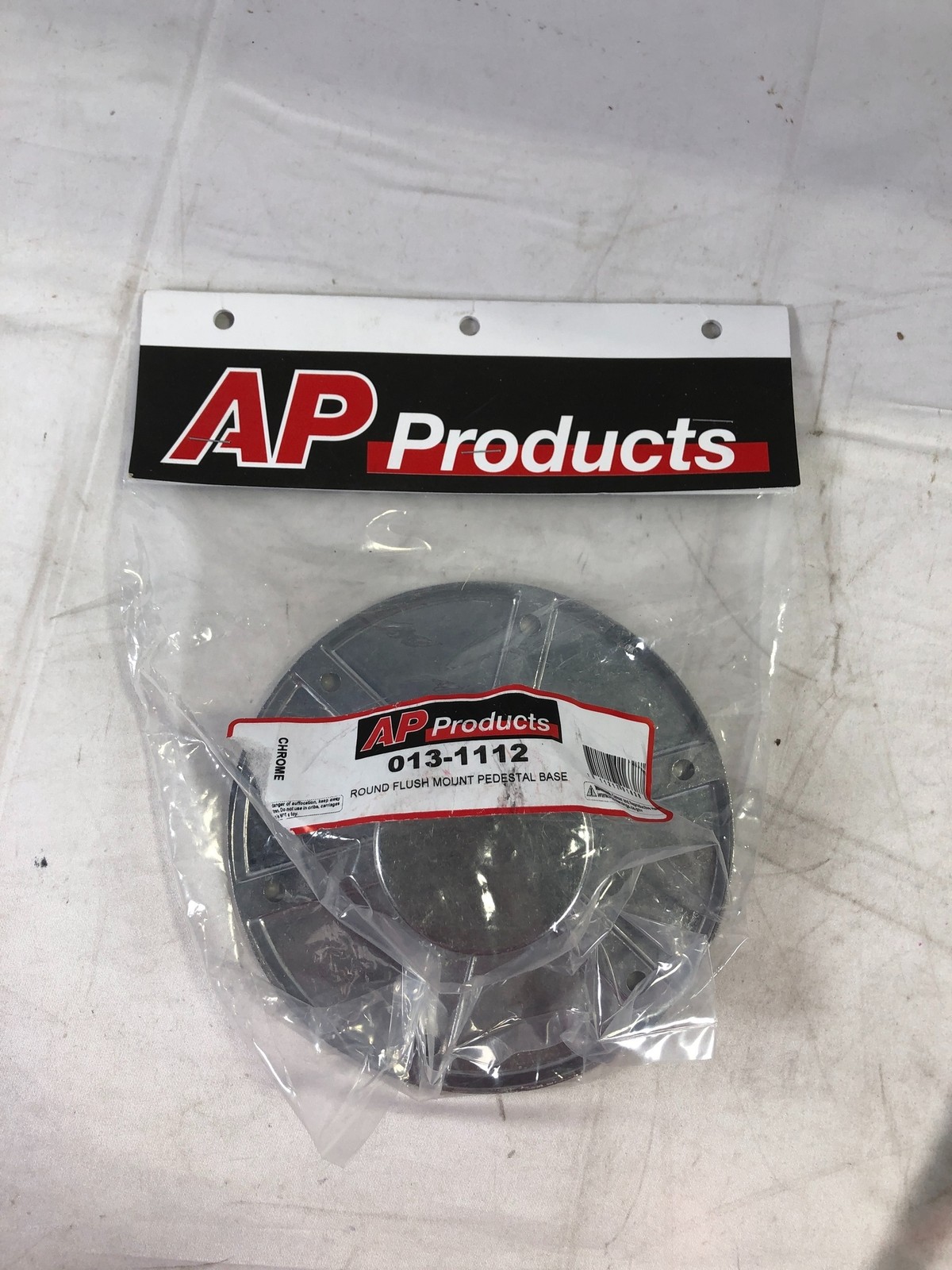 AP Products 013-1112 Round Flush Mount Pedestal Base Chrome