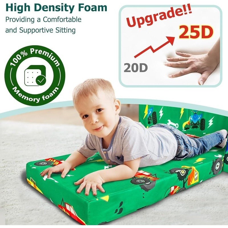 Kids Creative Foldable Sofa Bed Portable Toddler Couch Easy Clean Fun Design New